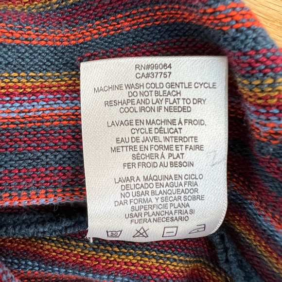 RVCA Knit Shift Dress STRIPED SWEATER DRESS  NWOT multi-color striped Size M - Picture 11 of 12